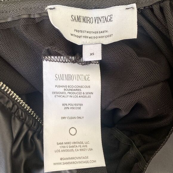 Sami Miro Vintage Shirred Vinyl Turtleneck Black Eco-Conscious Top in Carbon - Picture 10 of 10